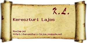 Kereszturi Lajos névjegykártya